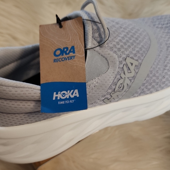 NWT..HOKA Men's Light Gray "Ora Recovery Shoe 2" slip-on sneakers - Picture 2 of 6